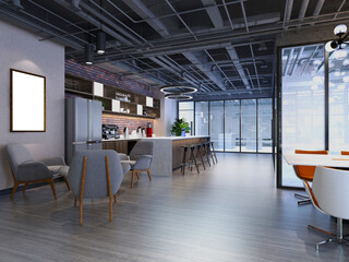 3d render office interior