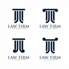 Pillar concept law firm logo design with phi symbol.