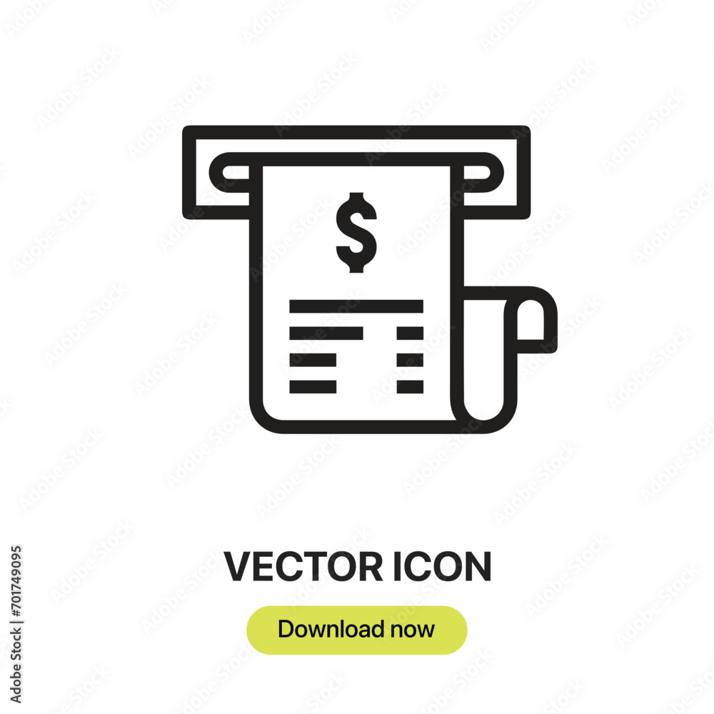 Poster invoice icon vector. linear-style sign for mobile concept and web design. invoice symbol illustratio