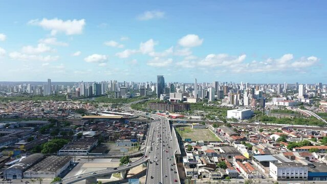 Bairro Ilha Joana Bezerra - Forum Rodolfo Aureliano - Fórum do Recife - Recife Visto de Cima com Drone 4k