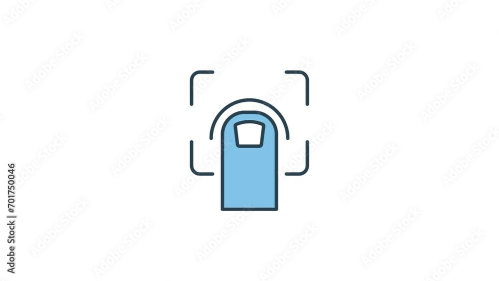 Poster fingerprint animation. related to identity and security features. suitable for animated videos