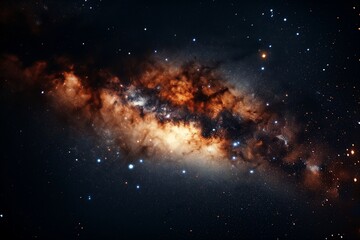 Clearly Milky Way galaxy at dark night. many light years far from the Earth. 