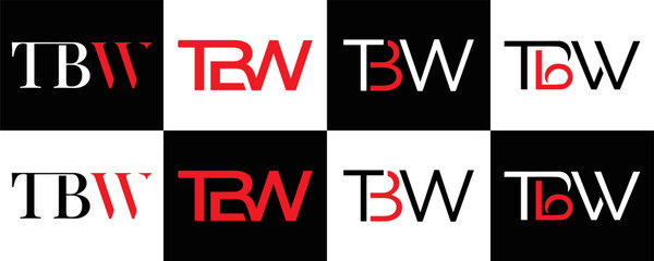  TBW logo. T B W design. White TBW letter. TBW, T B W letter logo design. T B W letter logo design in FIVE, FOUR, THREE, style. letter logo set in one artboard. T B W letter logo vector design.	

