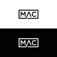 MAC logo. M A C design. White MAC letter. MAC, M A C letter logo design. Initial letter MAC linked circle uppercase monogram logo. M A C letter logo vector design.	
