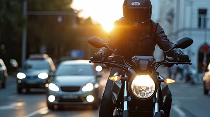 Captured in the photo, the motorcyclist defies the chaos of the city, embracing the excitement of the ride.