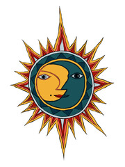 sun and moon illustration