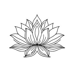 lotus lily water flower in a vintage woodcut engraved etching style vector illustration.