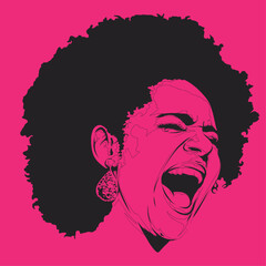 African singer woman silhouette