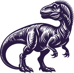 Obraz na płótnie Canvas Vector illustration of a dinosaur silhouette on a light background drawing