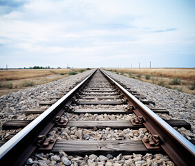 Fototapeta na wymiar A railroad track on a white background.