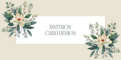 Vector banner design with floral compositions. Design of wedding invitation, slower shop banner, sales banner