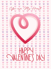 Beautiful magic Valentine's card postcard with hearts and lettering. For postcard, poster, banner, t-shirt design and more