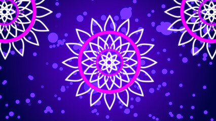 Pink and white colored flower design. Easy to put into any video. Neon flower design for Ramadan Kareem, Eid Al-Fitr, and Eid Al-Adha graphic.