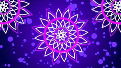 Pink and white colored flower design. Easy to put into any video. Neon flower design for Ramadan Kareem, Eid Al-Fitr, and Eid Al-Adha graphic.