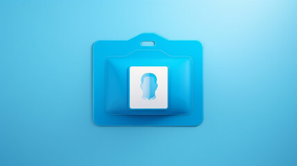 Futuristic 3D ID Card Icon Floating on White Background - Personal Identification Badge Concept for Access, Membership, and Security in Business and Technology