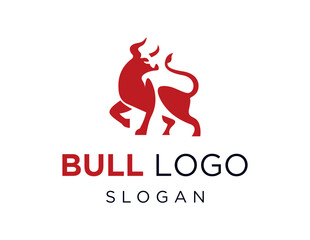 The logo design is about Bull and was created using the Corel Draw 2018 application with a white background.