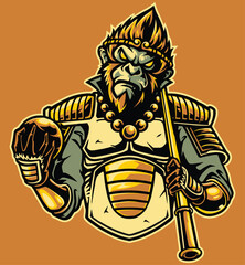 Monkey king halfbody character design © Basslengyear