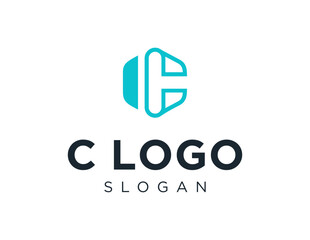 The logo design is about C Letter and was created using the Corel Draw 2018 application with a white background.