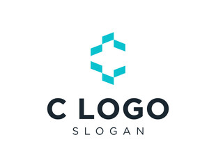 The logo design is about C Letter and was created using the Corel Draw 2018 application with a white background.