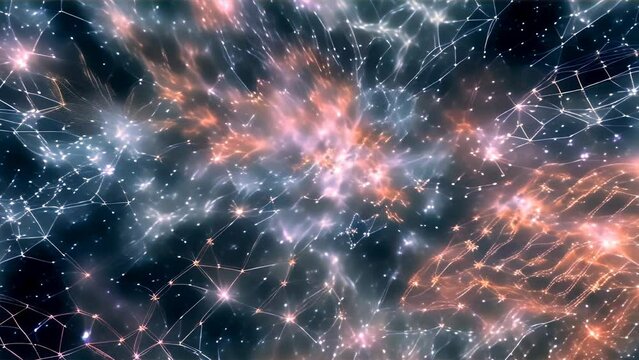 An explosive interplay of light and color evoking the beginning of the universe.
