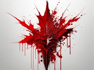 red paint splashes  bloody graphic art design 