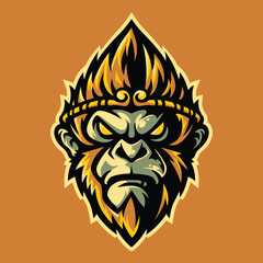 Monkey king head sport logo sport © Basslengyear