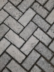 paving block surface on the sidewalk, top view images