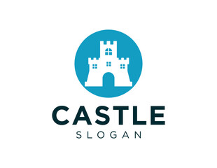 The logo design is about Castle and was created using the Corel Draw 2018 application with a white background.