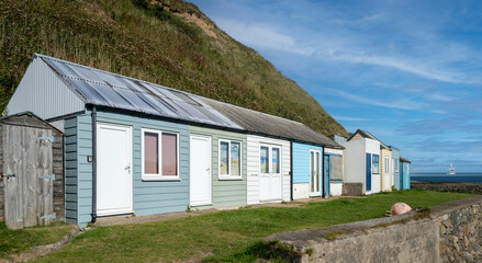 Row of beach cottages in Anglesey