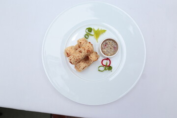 Vietnamese spring rolls top view