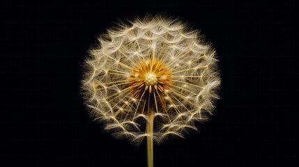 A depiction of a dandelion puff, simplified to its basic round shape and a few seed lines.