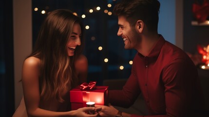 A couple celebrating Valentine's day together