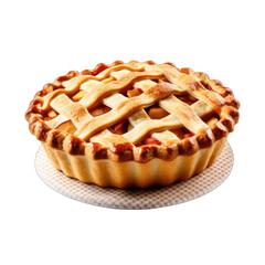 Apple pie isolate on transparent background, png file