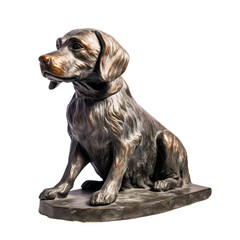 dog statue isolate on transparent background, png file