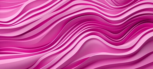 Obraz premium Abstract 3d waves background illustration - Pink color banner texture