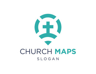 The logo design is about Church Maps and was created using the Corel Draw 2018 application with a white background. - obrazy, fototapety, plakaty