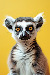 Fototapeta premium Isolated lemur with a color background