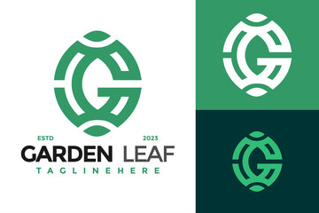 Letter G Garden Leaf Logo design vector symbol icon illustration