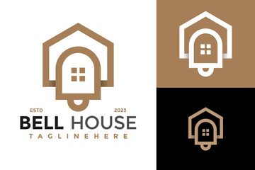 Bell A House Logo design vector symbol icon illustration