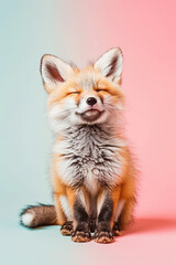 Obraz premium Portrait of a red fox with eyes closed