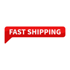 Fast Shipping In Red Rectangle Shape For Guarantee Warranty Promotion Sale Business Marketing Social Media Information
