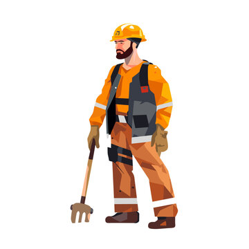 mining worker activity from coal mining truck vector