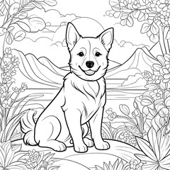 Cute funny chihuahua dog. Adult coloring book page in mandala style.