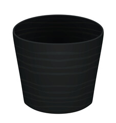 Black  flower pot. vector illustration