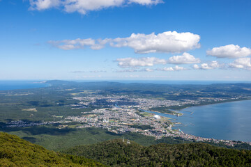 釜臥山展望台から眺める日本本土の北端、下北半島と陸奥湾の絶景