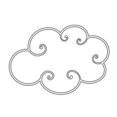 Sketch, doodle of a decorative cloud. Vector graphics.
