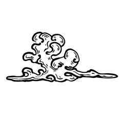Sketch, doodle of a decorative cloud. Vector graphics.
