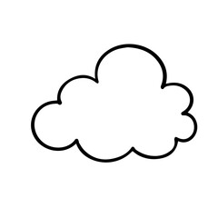 Sketch, doodle of a decorative cloud. Vector graphics.