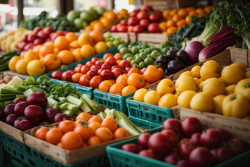 Naklejka na ściany i meble fruits and vegetables at market