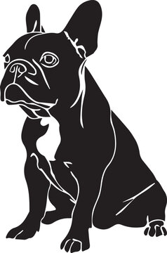 Cute Frechie Bulldog Silhouette